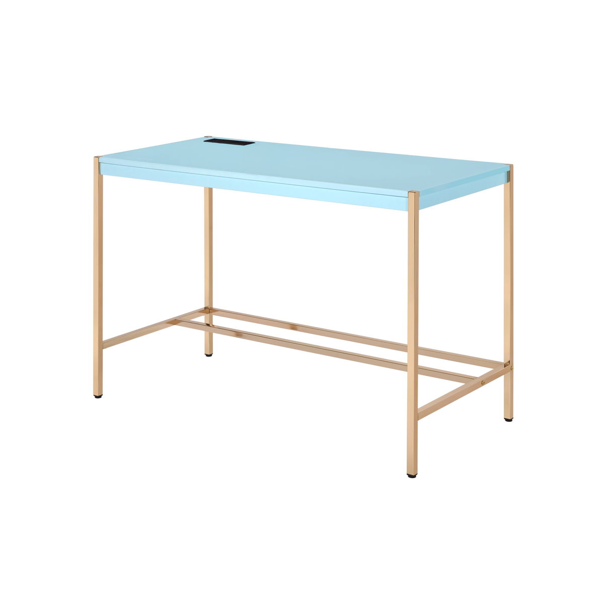 Midriaks - Writing Desk With USB - Gold / Light Blue