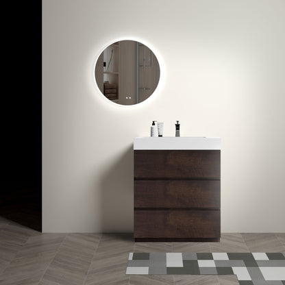 Alice - Bathroom Vanity With Large Storage Freestanding Bathroom Vanity, Sink For Modern Bathroom, One-Piece Sink Basin Without Drain And Faucet