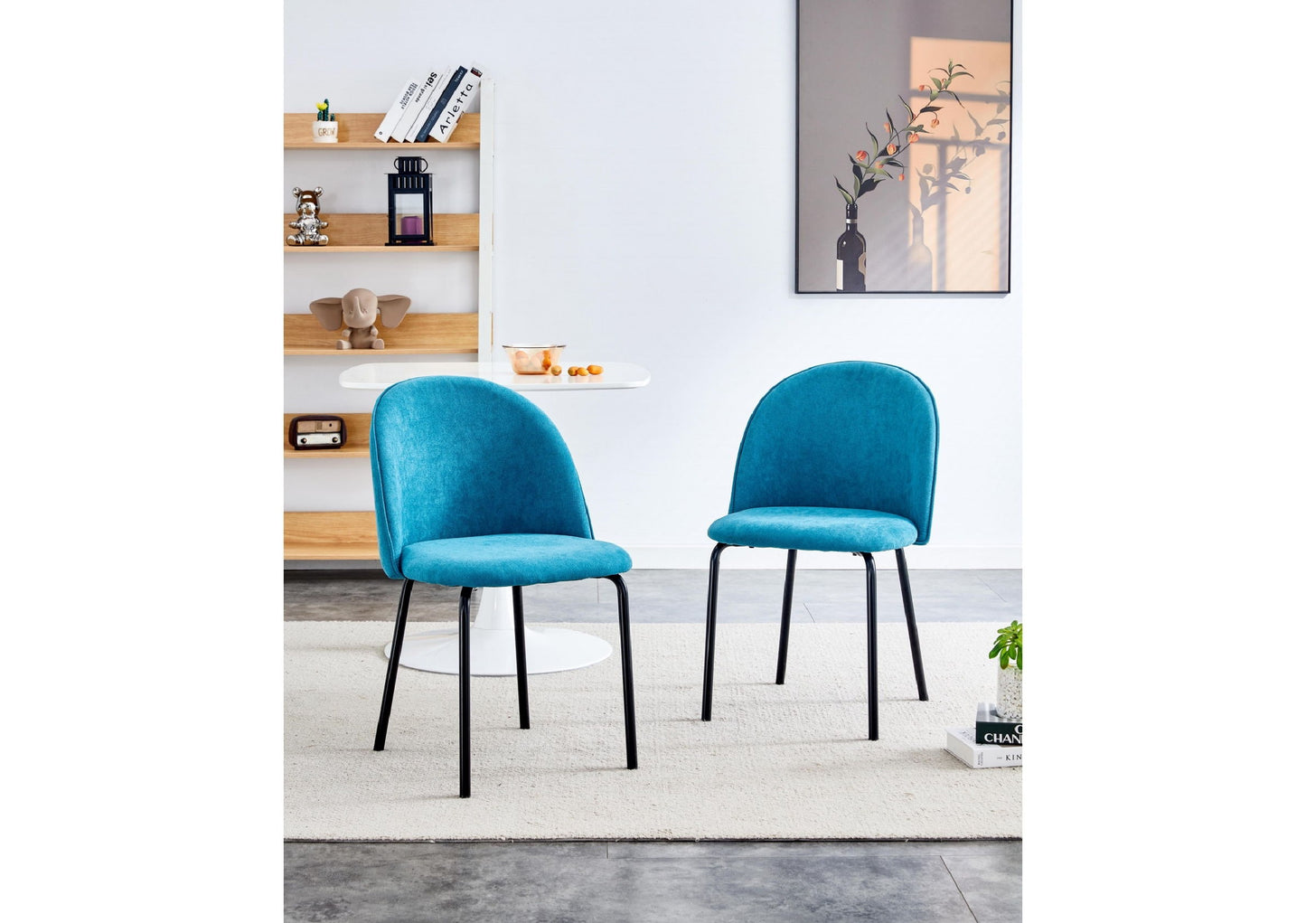 Modern Chair With Iron Tube Legs, Soft Cushions And Comfortable Backrest, Suitable For Dining Room, Living Room, Cafe