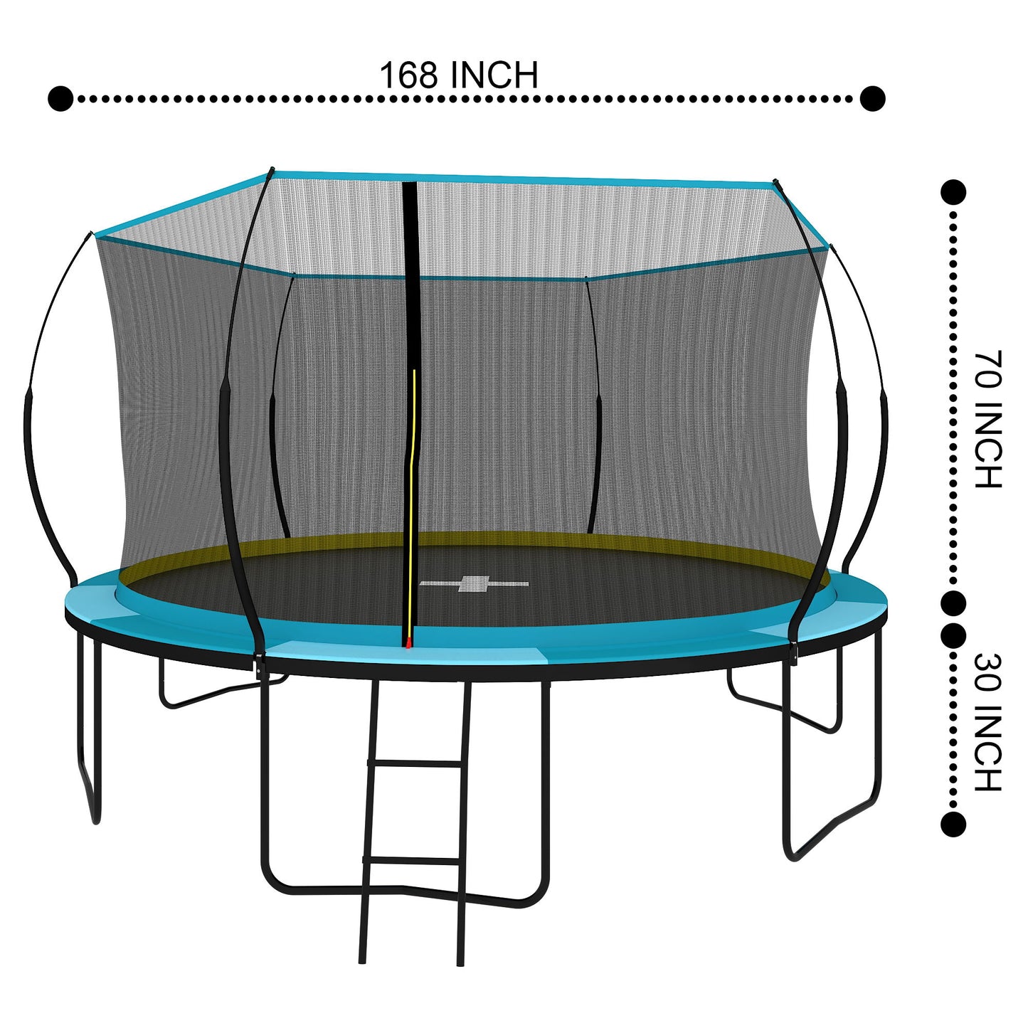 Recreational Trampolines With Enclosure For Kids And Adults With Patented Fiberglass Curved Poles