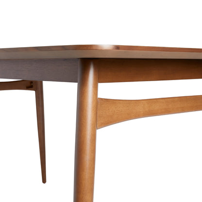 Mid-Century Modern Wood Tapered Legs Dining Table