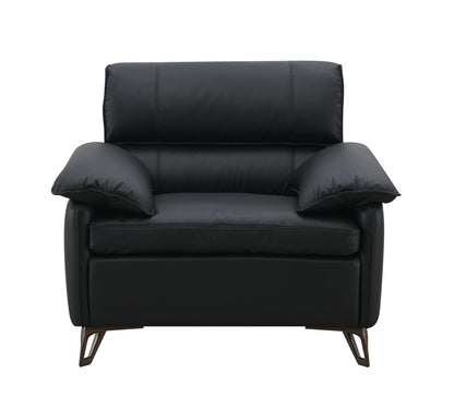 Eilene - Top Grain Leather Chair - Black