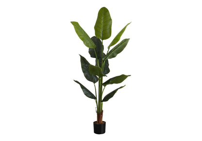 59" Tall, Artificial Plant, Strelitzia Tree, Indoor, Faux, Fake, Floor, Greenery, Potted, Real Touch, Decorative - Green / Black