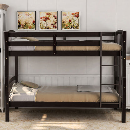 Twin Over Twin Bunk Bed With Ladder - Espresso