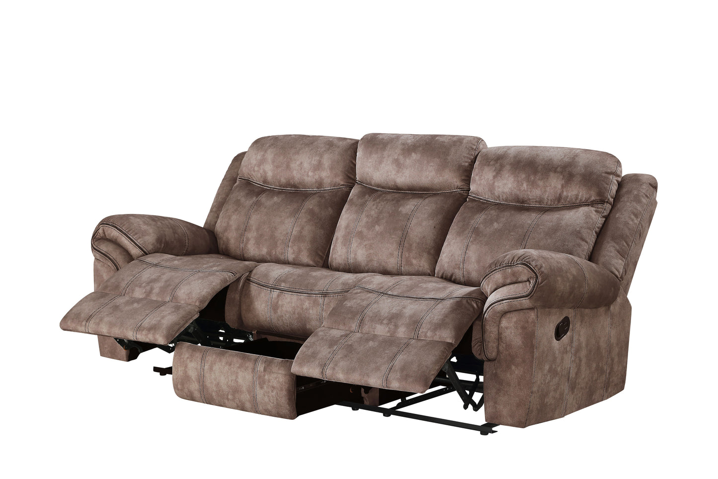 Zubaida - Two Tone Velvet Recliner Sofa With USB Port Drop Down Table