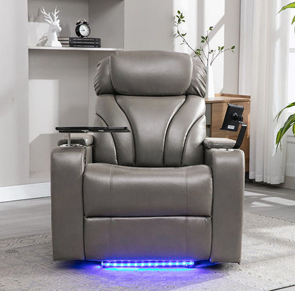 Power Motion Recliner With USB Charging Port And Hidden Arm Storage, Home Theater Seating With Convenient Cup Holder Design, And Stereo