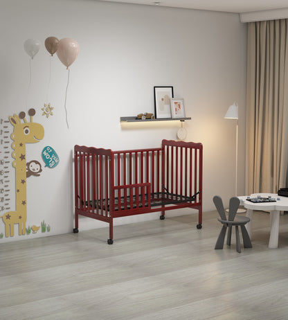 Crib 3 In 1 Convertible, Made Of Sustainable Pinewood, Non Toxic Finish, Comes With Locking Wheels, Wooden Nursery Furniture