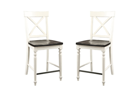 Mountina - 24" Tall Bar Stools (Set of 2) - Brown / White