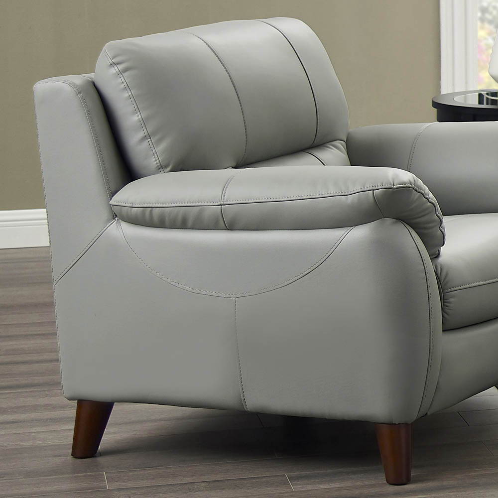 Monroe - Leather Chair - Silver Gray