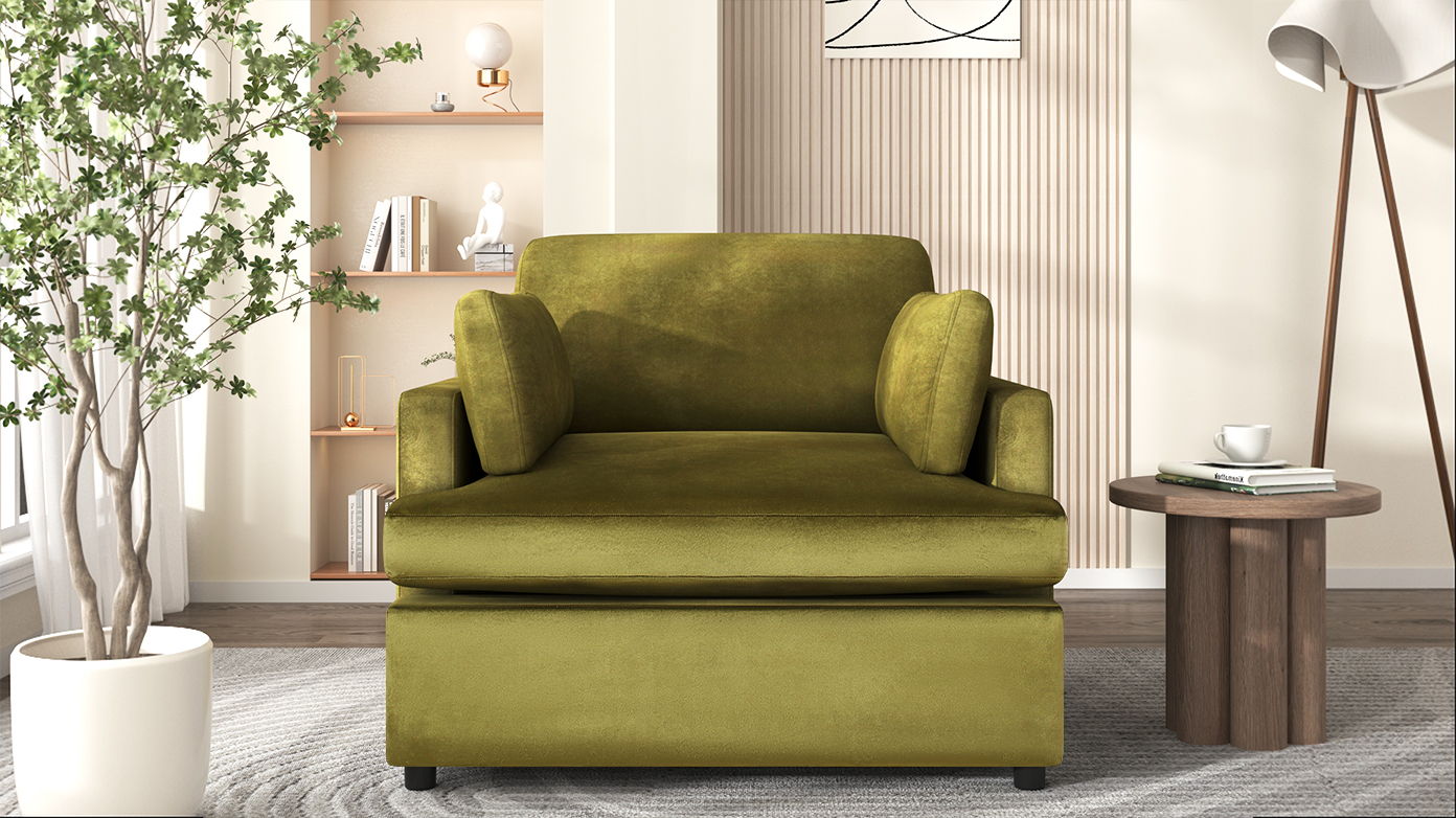 Oversized Accent Chair Comfortable Armrest Cushions, Versatile Neutral Style, Elegant Design, Durable Frame