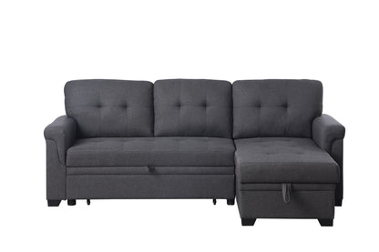 Lucca - Linen Reversible Sleeper Sectional Sofa With Storage Chaise