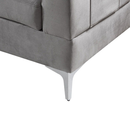 Chloe - Velvet Sectional Sofa Chaise With USB Charging Port