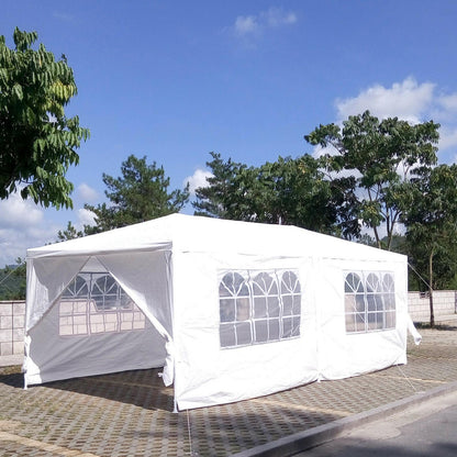 Wedding Party Canopy Tent Outdoor Gazebo With 6 Removable Sidewalls - White