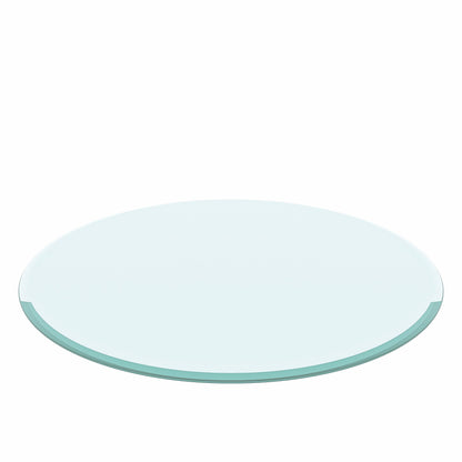 Round Tempered Glass Table Top Glass Thick Beveled Polished Edge