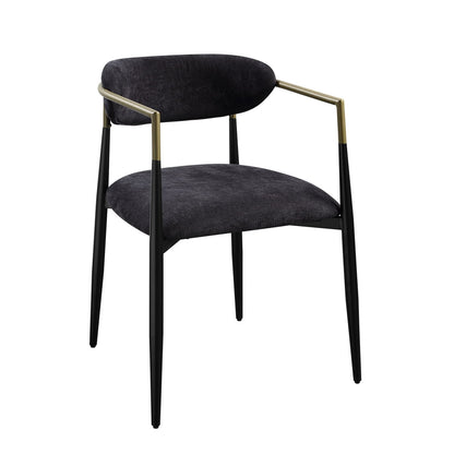 Jaramillo - Chenille Side Chair (Set of 2) - Black