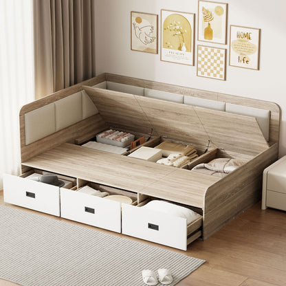 Daybed With Three Drawers And Three Storage Compartments