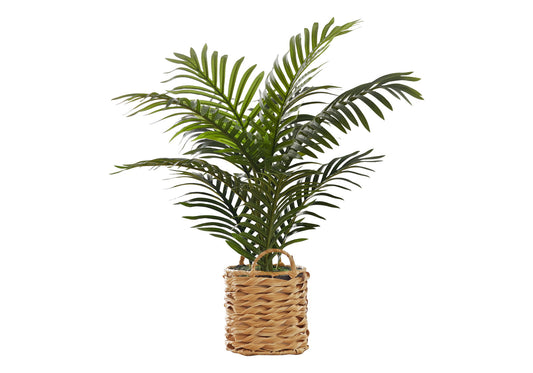 24" Tall, Artificial Plant, Palm, Indoor, Faux, Fake, Table, Floor, Greenery, Potted, Real Touch, Decorative - Green / Beige