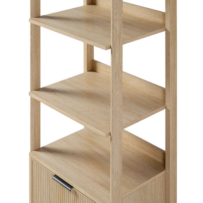 Transitional Narrow Bookshelf With Drawer On Bottom