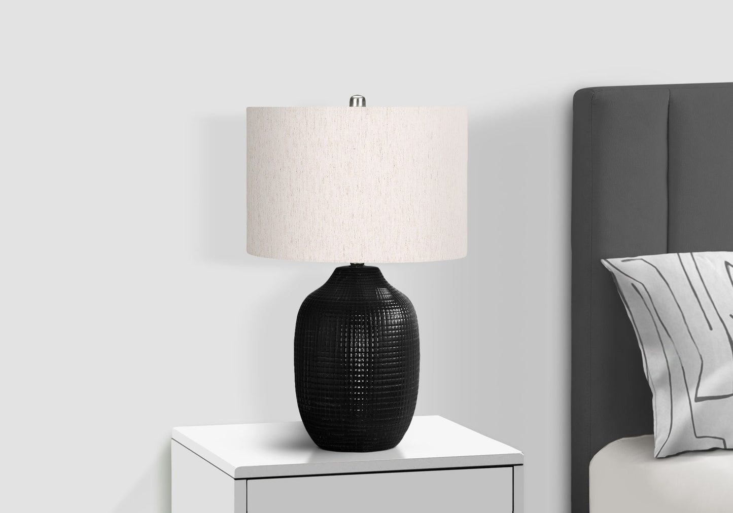 Lighting, Table Lamp, Ceramic, Contemporary - Black / Cream