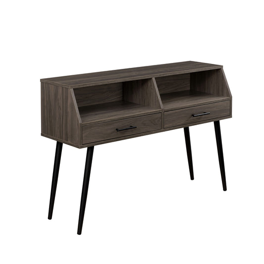 Contemporary 2 Drawer Angled Entry Table - Slate Gray