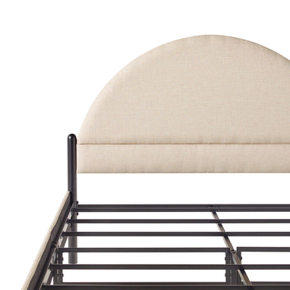 Bed Modern Upholstered Curved Headboard