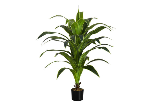 47" Tall, Artificial Plant, Dracaena Tree, Indoor, Faux, Fake, Floor, Greenery, Potted, Real Touch, Decorative - Green / Black