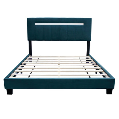 Queen Size Adjustable Upholstered Bed Frame Dark Velvet Collection Comfort And Simplicity