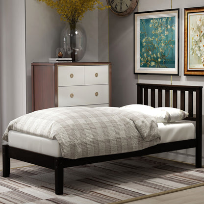 Platform Bed With Headboard / Wood Slat Support