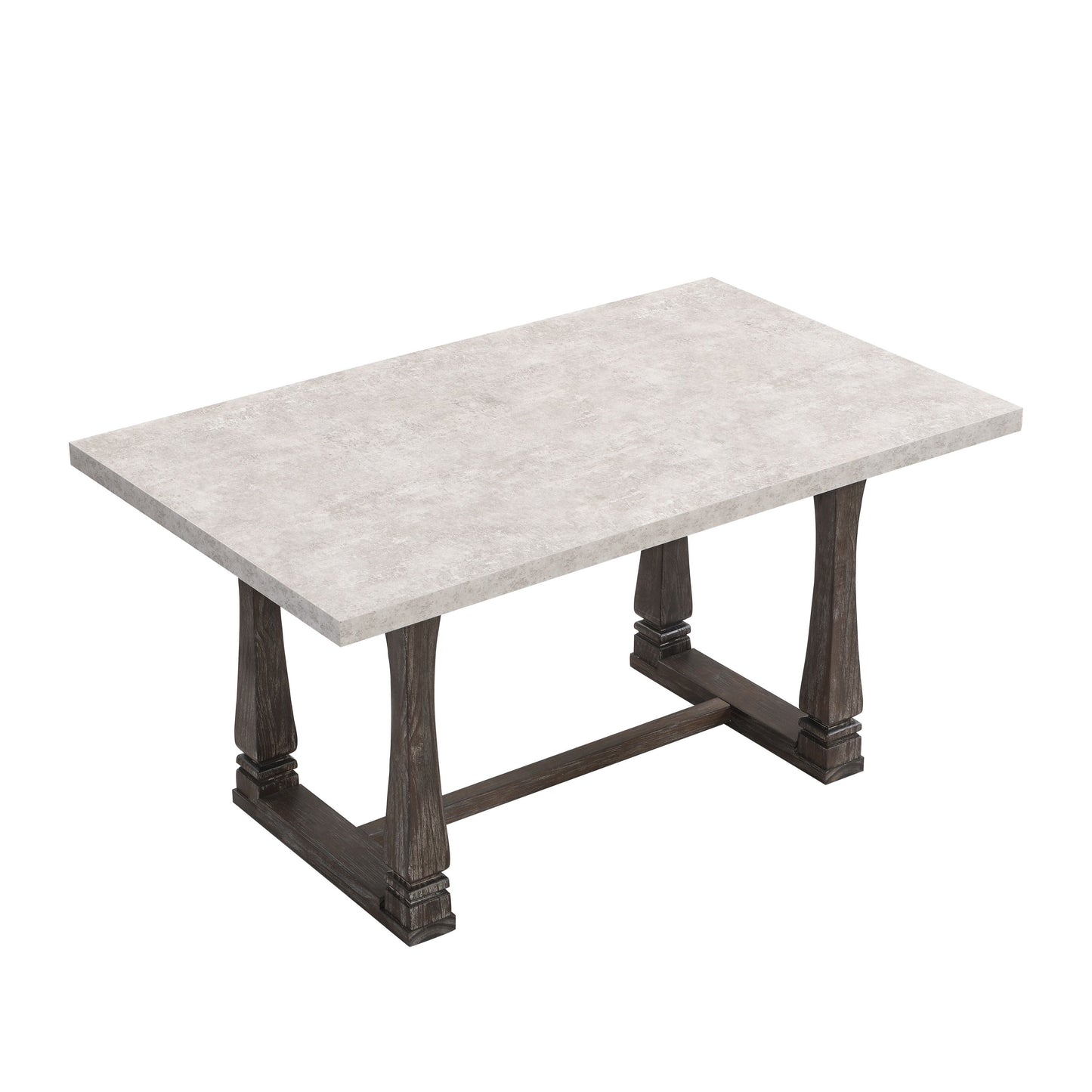 Classic Farmhouse Rectangle Kitchen Dining Table, Ideal For Home Kitchen - Gray