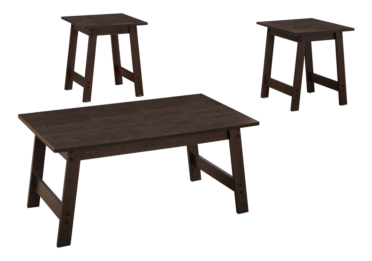 Table Set, Coffee, End, Side, Accent, Living Room Transitional (Set of 3) - Espresso