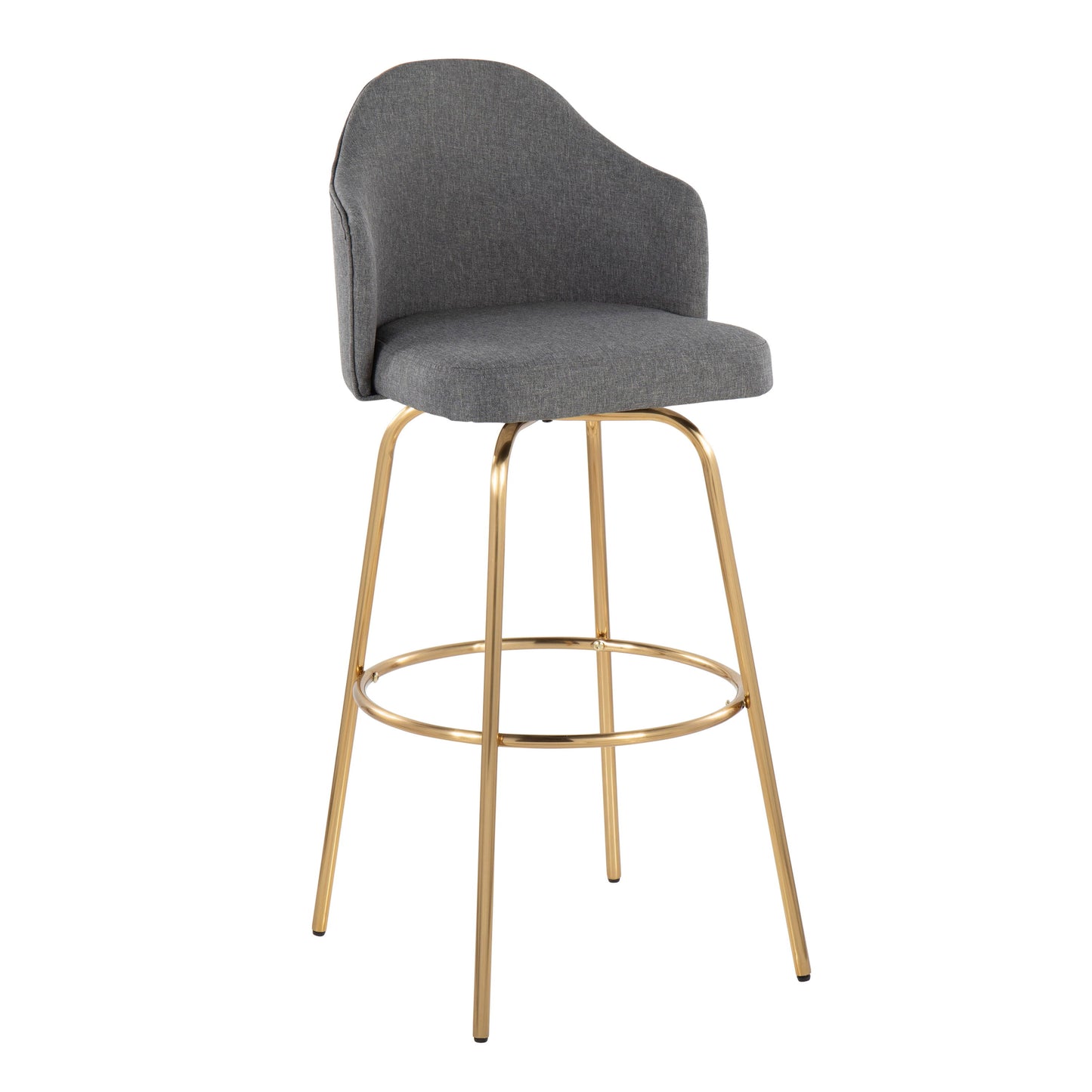 Ahoy - Contemporary Fixed Height Bar Stool & Round Footrest (Set of 2)