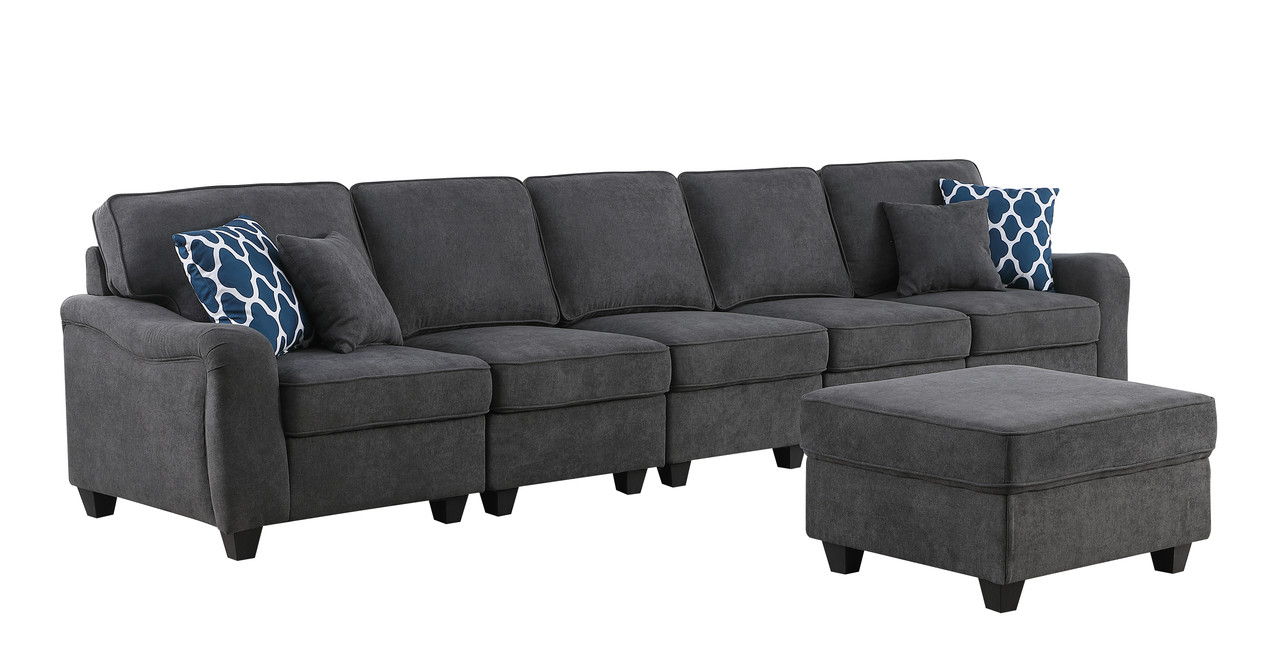 Leo - Woven Modular Sofa And Ottoman (Set of 2)