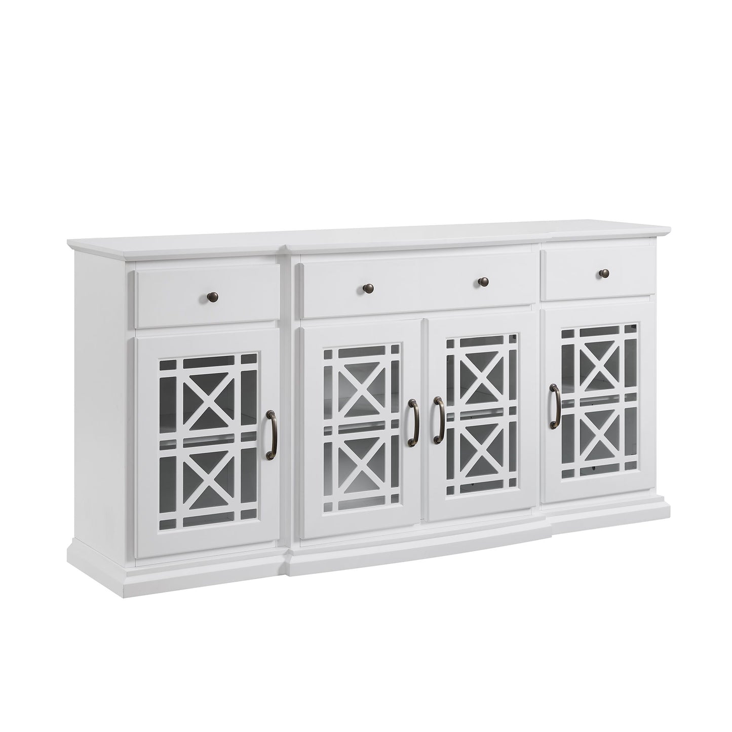 Classic Fretwork Detailed Glass Door Sideboard