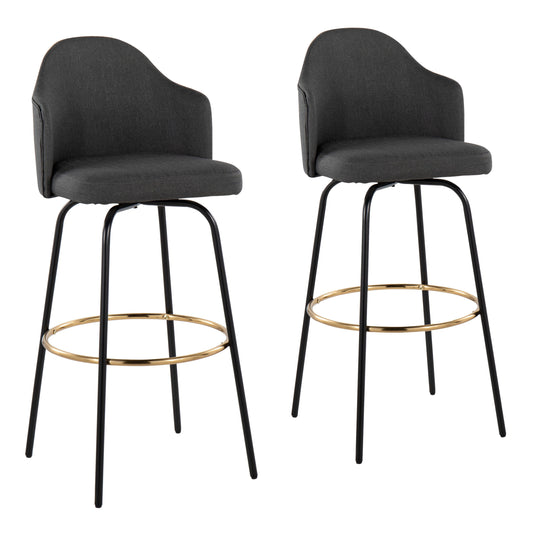 Ahoy - Contemporary Fixed Height Bar Stool Round Footrest (Set of 2)