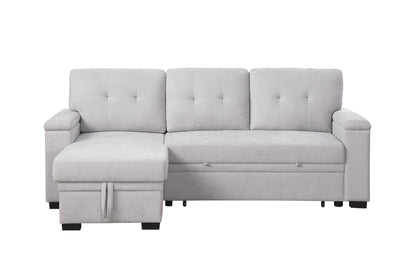 Lucca II - 84.5"W Reversible Sleeper Sectional Sofa with Storage Chaise