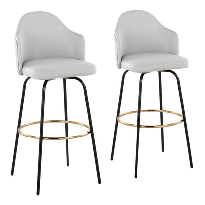 Ahoy - Contemporary Fixed Height Bar Stool Round Footrest (Set of 2)