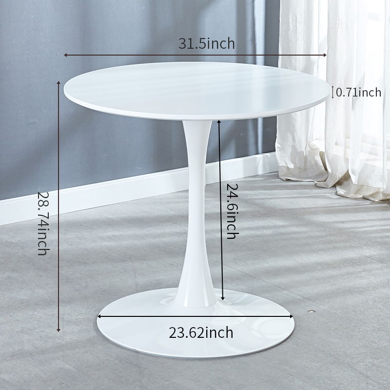 Tulip Table Mid-Century Dining Table With Round MDF Table Top, Pedestal Dining Table, End Table Leisure Coffee Table