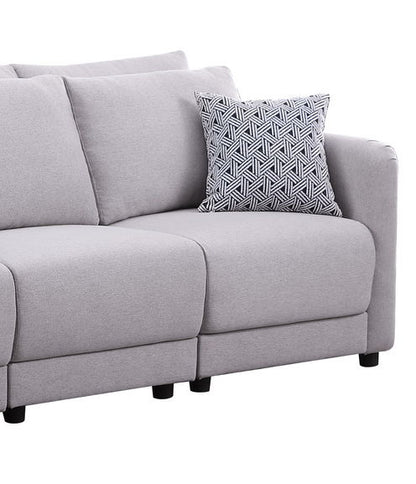 Penelope - Fabric Reversible Modular Sectional Sofa With Ottoman And Pillows