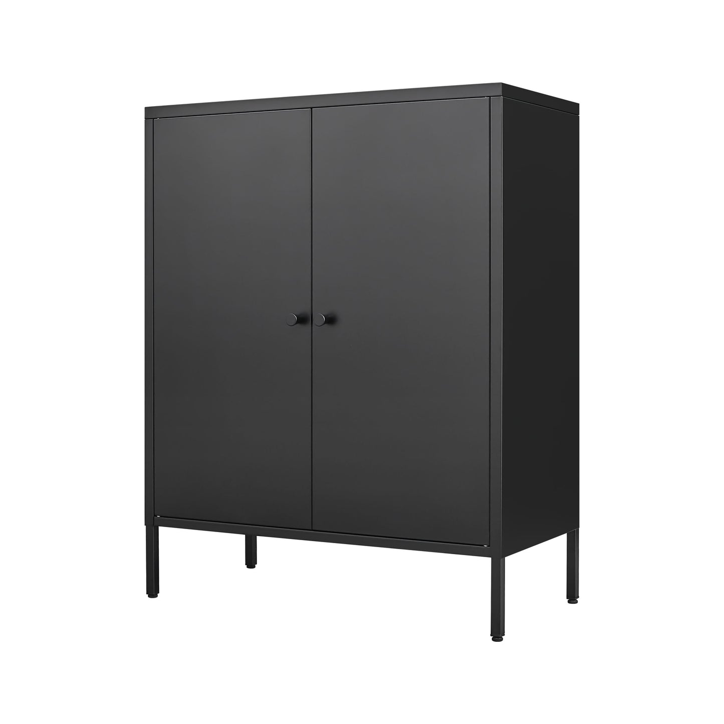 Kitchen Buffet Server Table Accent Sideboard Cupboard Server Buffet Console Table With Doors Cabinet - Black