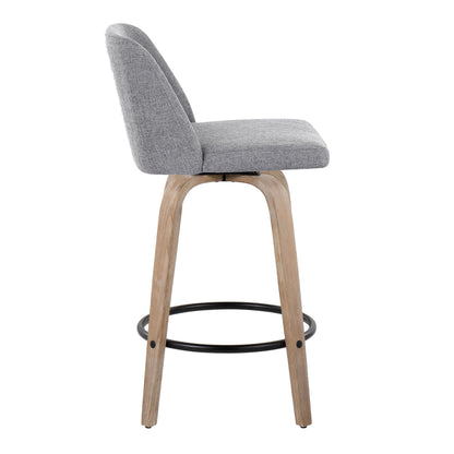 Toriano - Contemporary Fixed-Height Counter Stool & Swivel With Round Footrest (Set of 2)