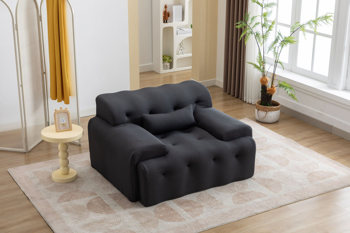 Large Size 1 Seater Sofa, Pure Foam Comfy Sofa Couch, Modern Lounge Sofa For Living Room, Apartment