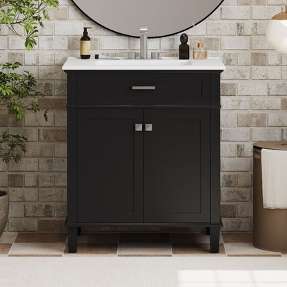 Bathroom Vanity With Ceramic Basin, Soft Close Door And Adjustable Shelves